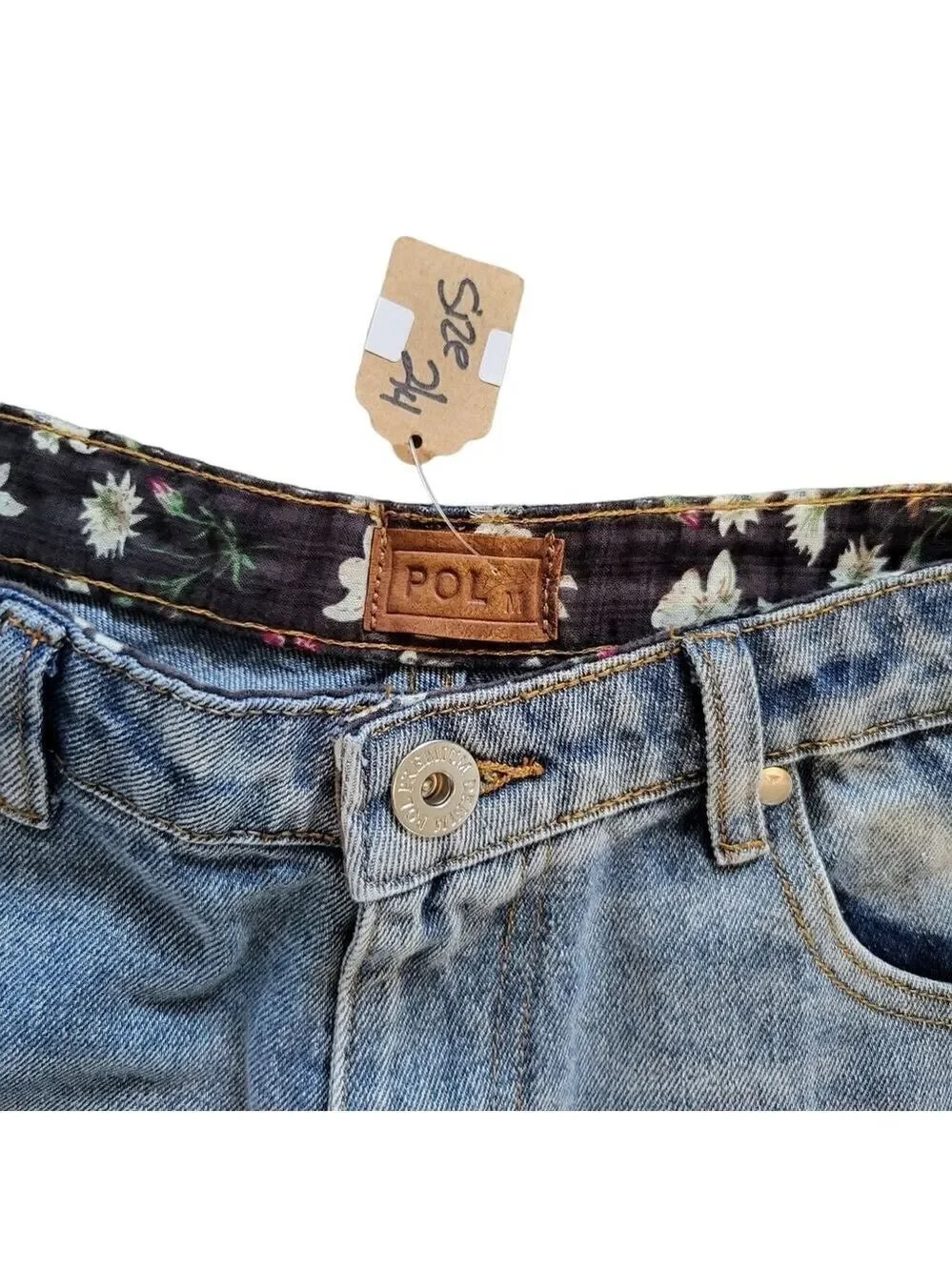 POL Jeans Women's Size 24 Light Wash Denim Two Tone Straight Leg Jeans - Picture 4 of 10